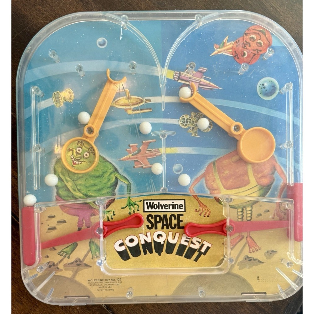 Wolverine Space Conquest Bagatelle Game 1960s Vintage Pinball Toy No. 124 Rare